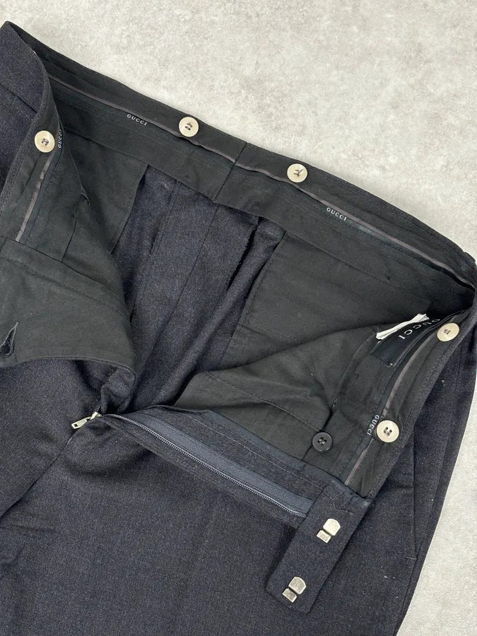 Gucci Classy Navy Wool Tailored Pants EGSgQDU 8