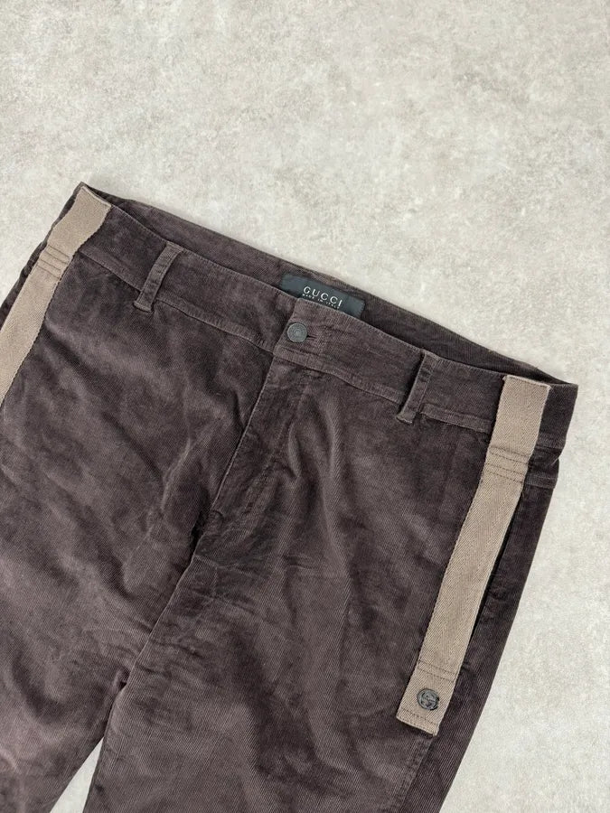 AW2002 Gucci Cozy Brown Velvet Pants by Tom Ford YxMNDaz 5