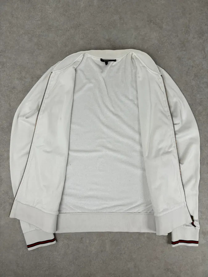SS2008 Gucci White Signature Zip-Up Sweater by Frida Giannini eLXAfdo 9