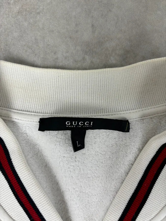 SS2008 Gucci White Signature Zip-Up Sweater by Frida Giannini eLXAfdo 10