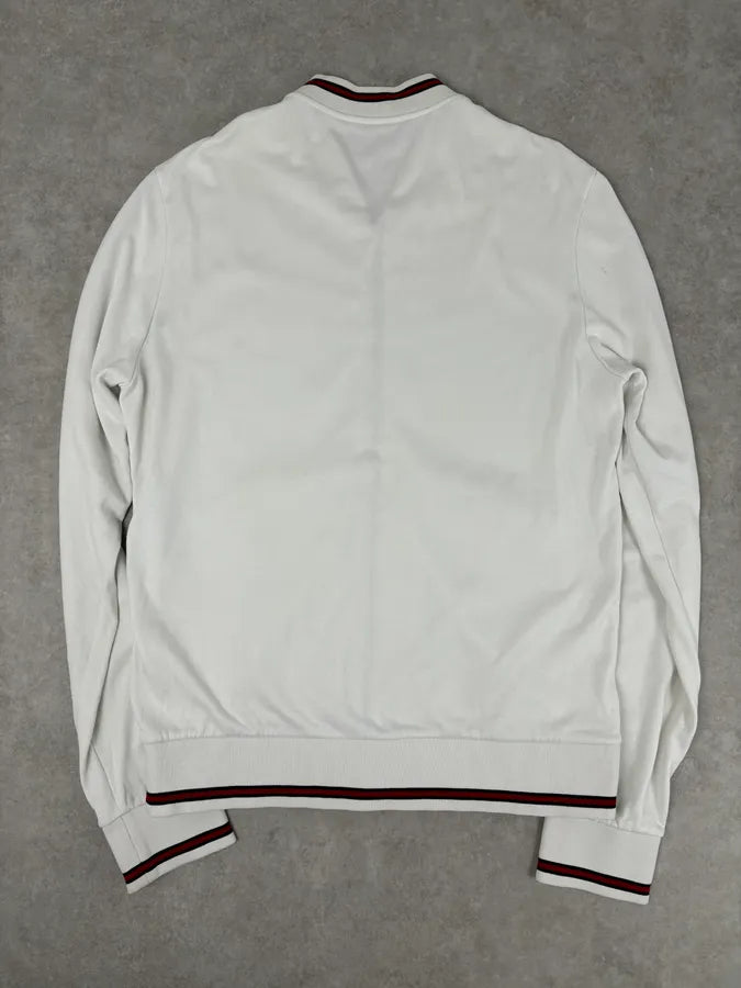 SS2008 Gucci White Signature Zip-Up Sweater by Frida Giannini eLXAfdo 4