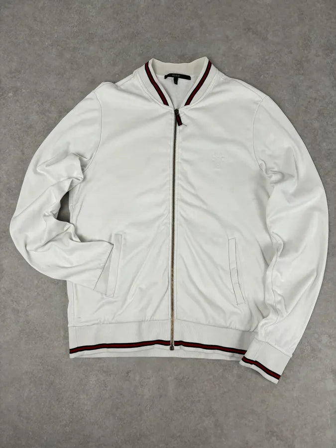 SS2008 Gucci White Signature Zip-Up Sweater by Frida Giannini eLXAfdo 6