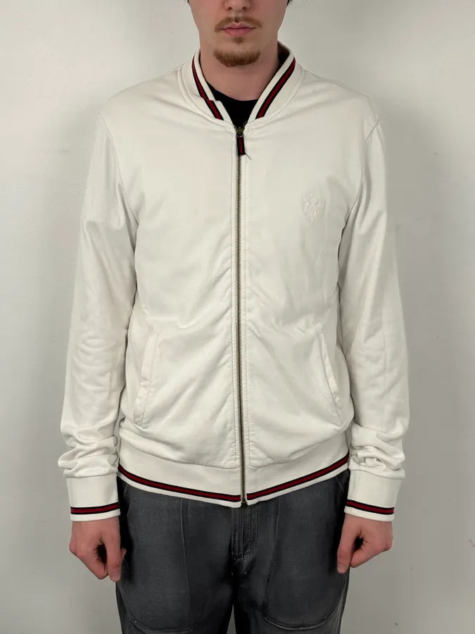 SS2008 Gucci White Signature Zip-Up Sweater by Frida Giannini eLXAfdo 1