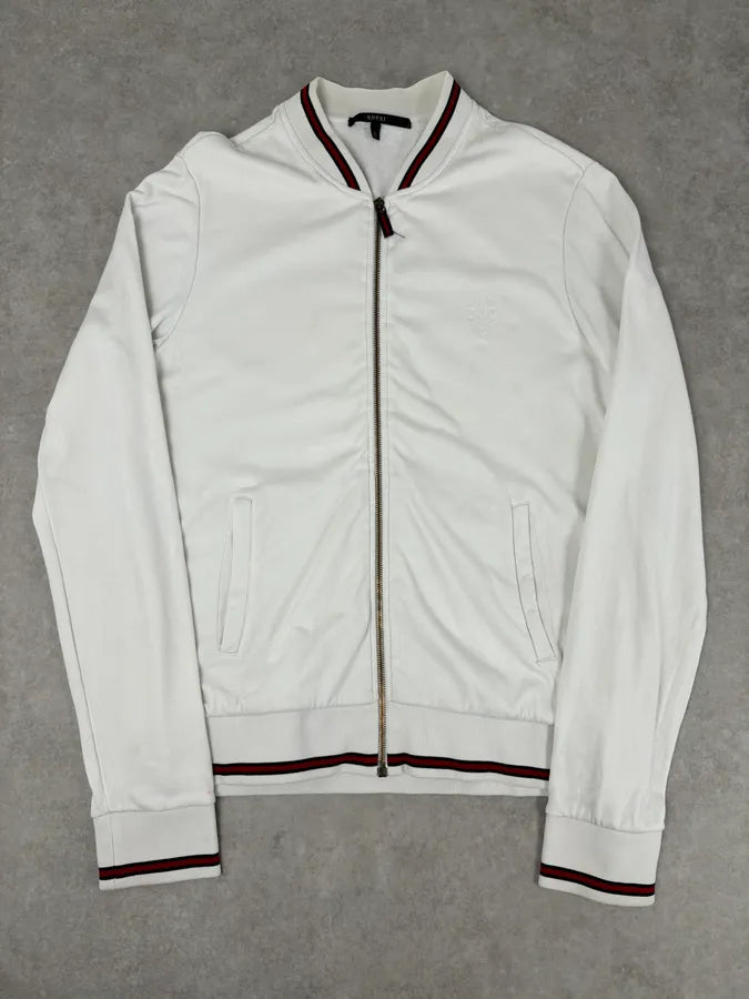 SS2008 Gucci White Signature Zip-Up Sweater by Frida Giannini eLXAfdo 0