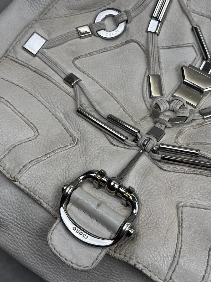 SS2010 Gucci Creamy White Leather Horsebit Shoulder Bag by Frida Giannini pSpINmk 7