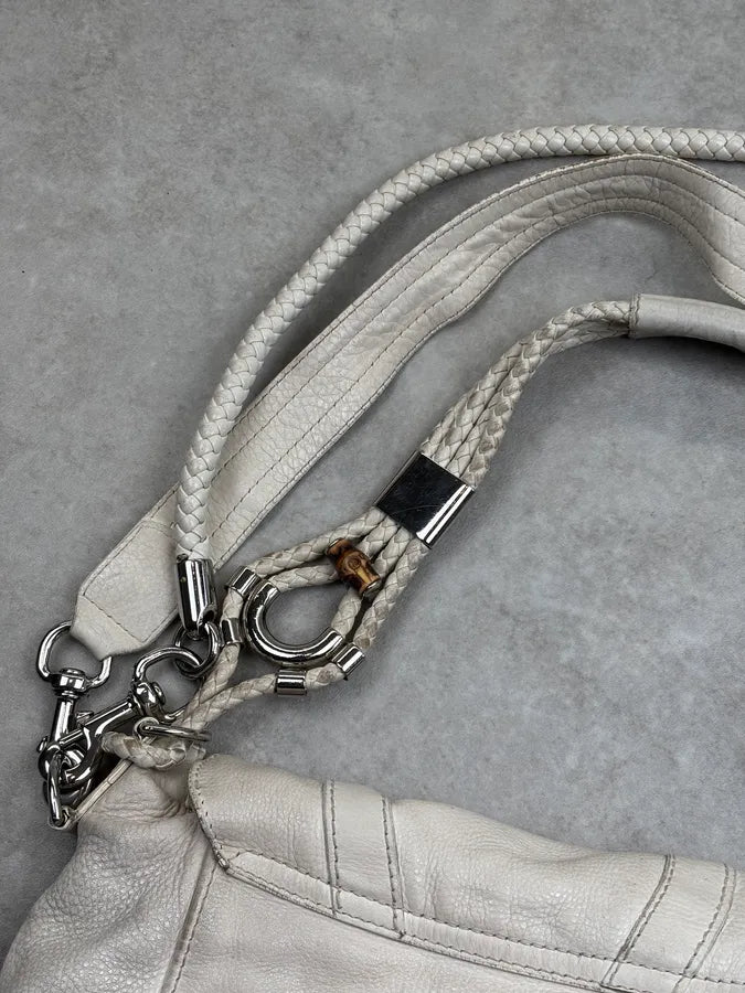 SS2010 Gucci Creamy White Leather Horsebit Shoulder Bag by Frida Giannini pSpINmk 12