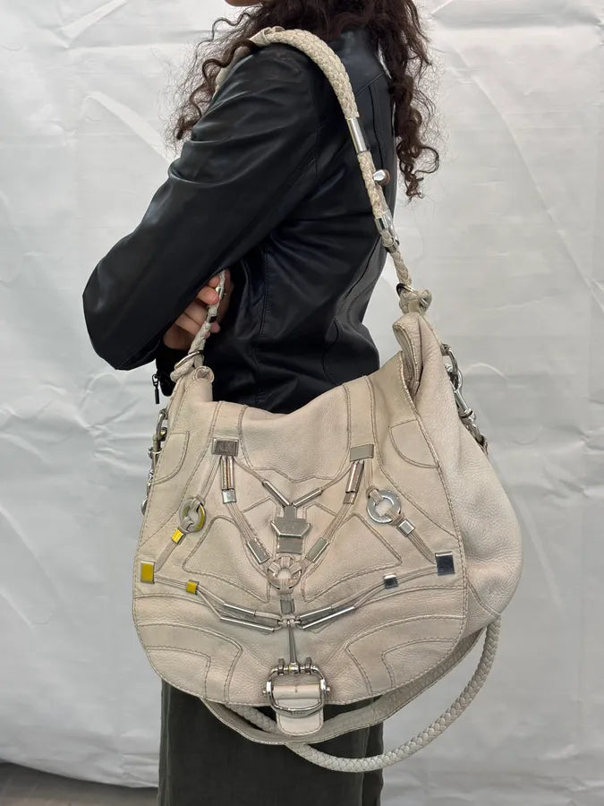 SS2010 Gucci Creamy White Leather Horsebit Shoulder Bag by Frida Giannini pSpINmk 2