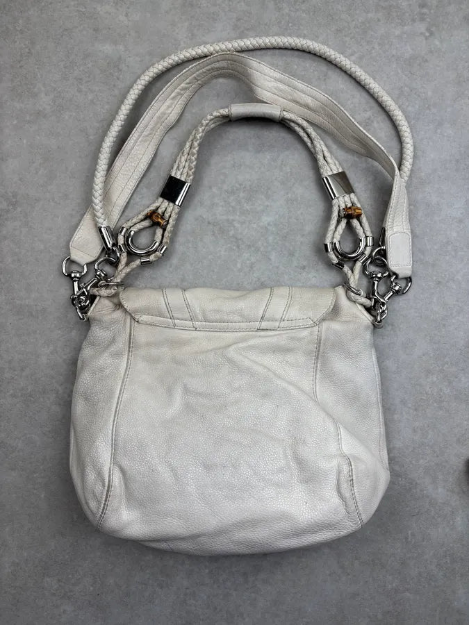 SS2010 Gucci Creamy White Leather Horsebit Shoulder Bag by Frida Giannini pSpINmk 13