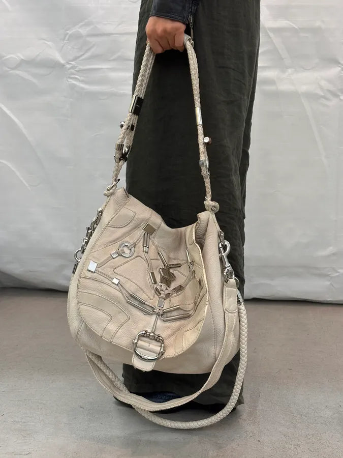 SS2010 Gucci Creamy White Leather Horsebit Shoulder Bag by Frida Giannini pSpINmk 3