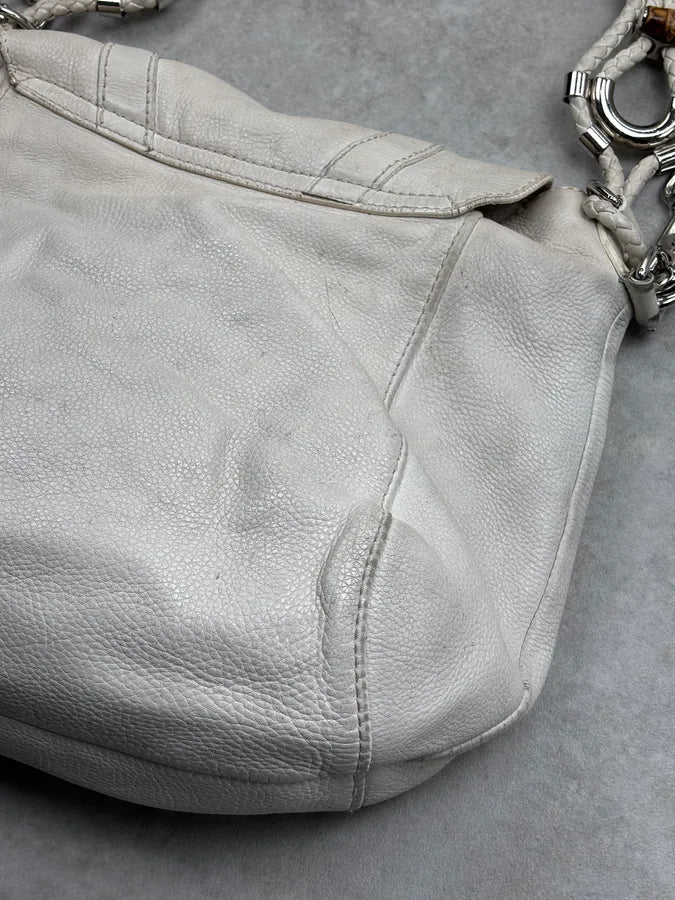 SS2010 Gucci Creamy White Leather Horsebit Shoulder Bag by Frida Giannini pSpINmk 14