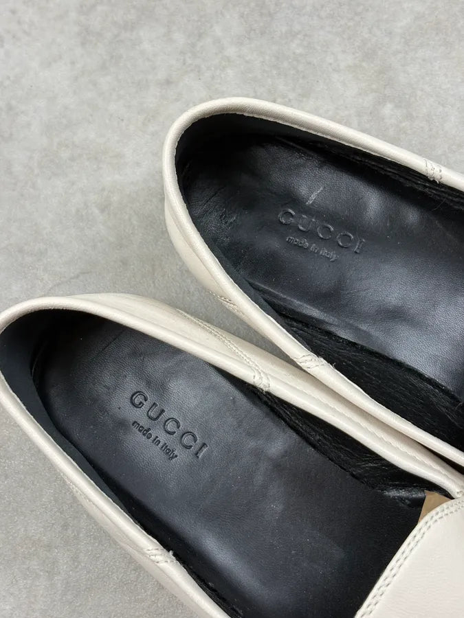 Gucci White Leather Jordaan Loafer Shoes iNWiYam 7