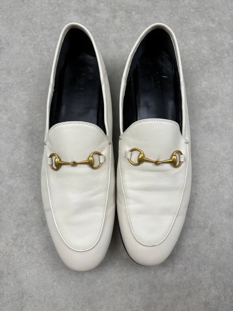 Gucci White Leather Jordaan Loafer Shoes iNWiYam 1