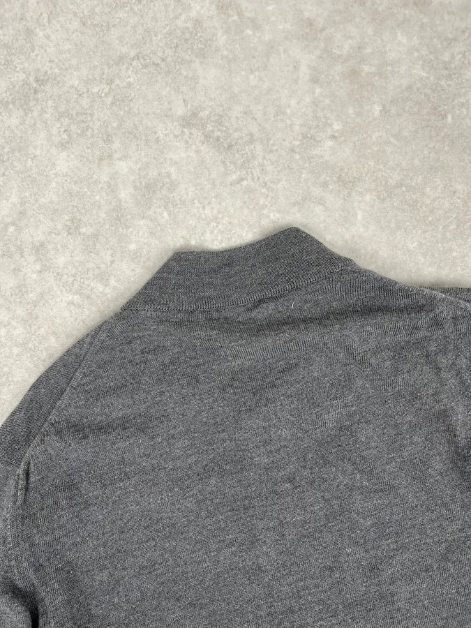 AW2010 Gucci Dark Grey Wool Embroidered Logo Zip-up Sweater JgbDNDp 6
