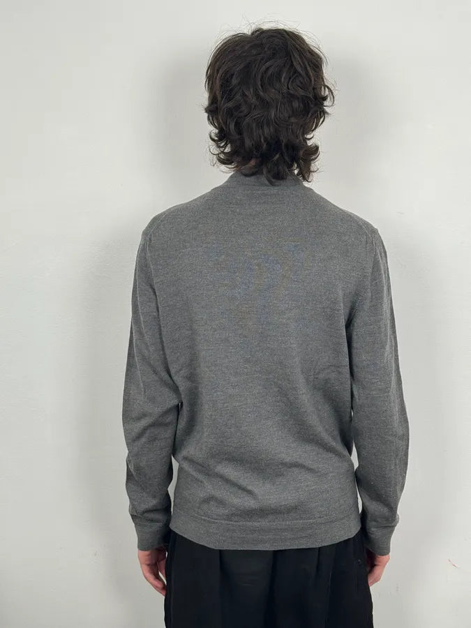 AW2010 Gucci Dark Grey Wool Embroidered Logo Zip-up Sweater JgbDNDp 2