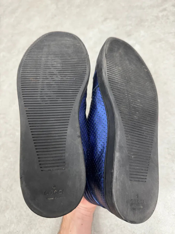 Gucci Electric Blue High Leather Sneakers hjxkUyJ 5