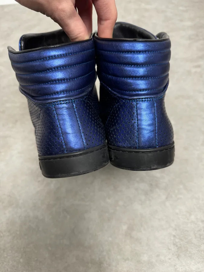 Gucci Electric Blue High Leather Sneakers hjxkUyJ 4