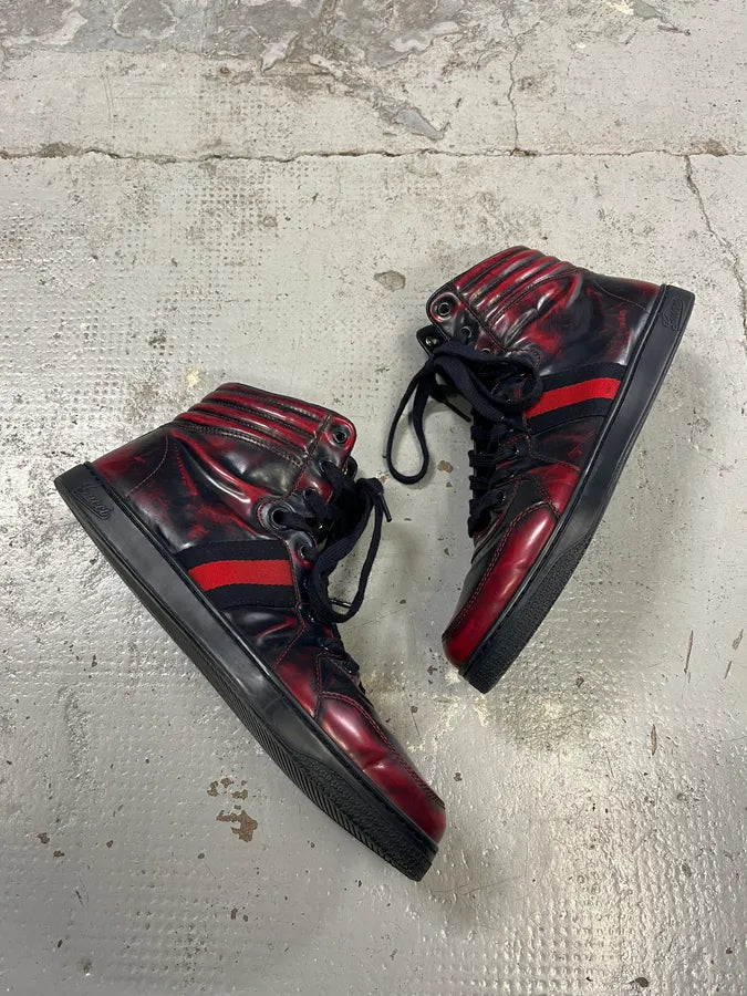 Gucci Eroded Red & Black Signature Shoes VJVTLUN 1