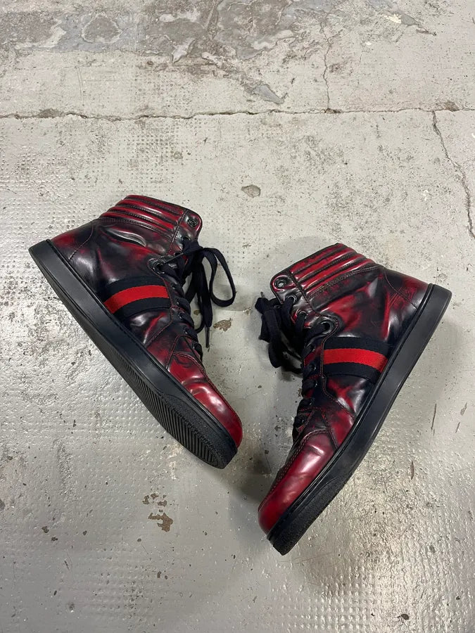 Gucci Eroded Red & Black Signature Shoes VJVTLUN 2