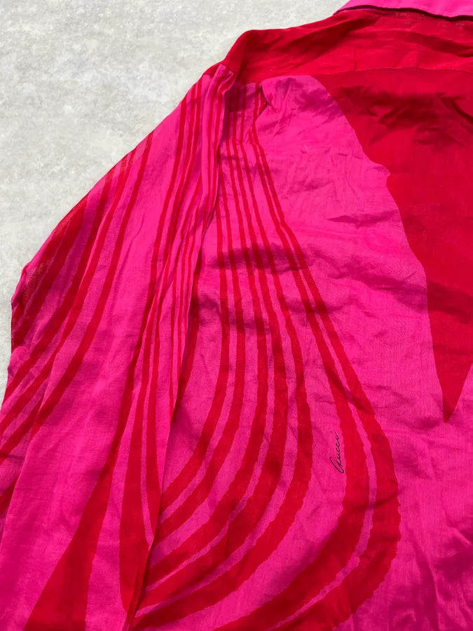 SS1999 Gucci Pink & Red Abstract Stripes Shirt by Tom Ford zANEWdW 7