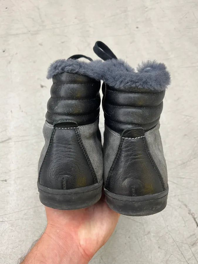 Gucci Fur-Lined Grey & Navy Suede Leather Boots QgGwZyP 4