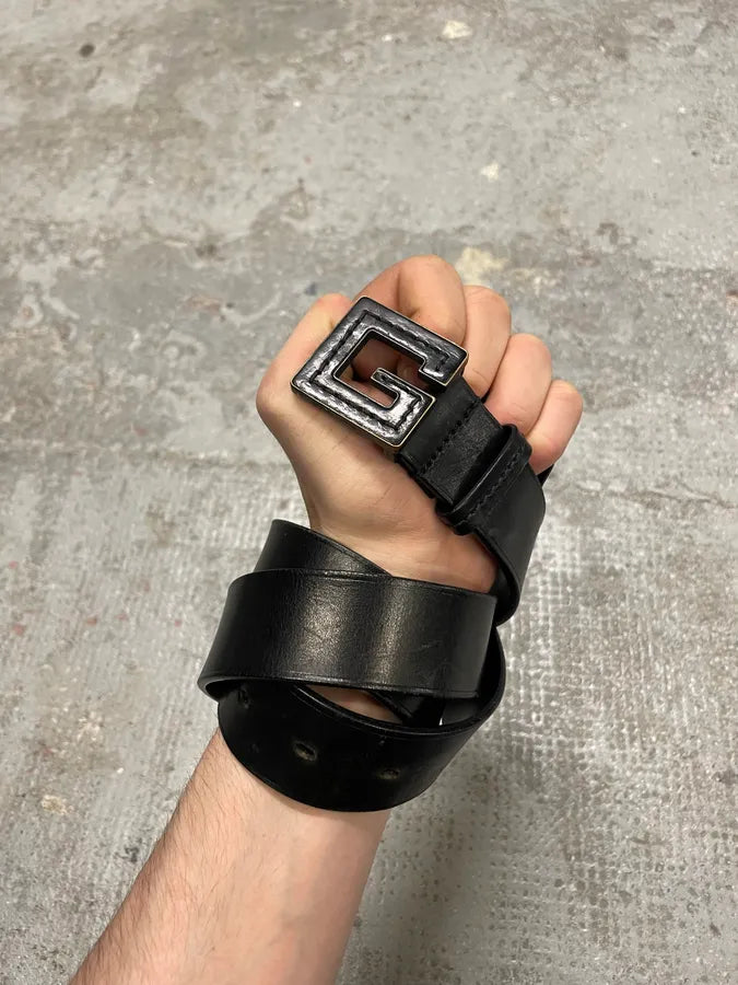 Gucci G Black Leather Belt (OS) 0