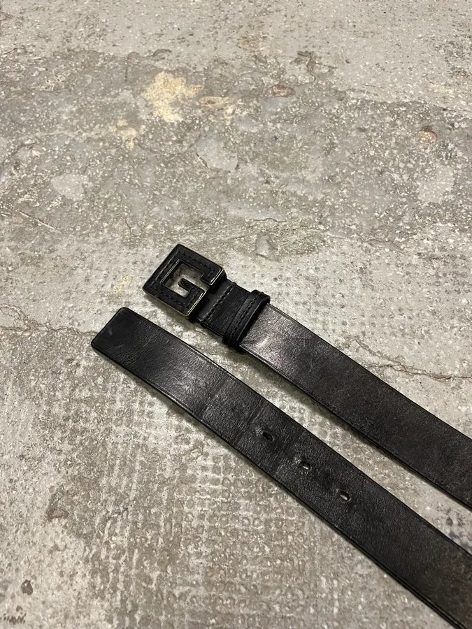 Gucci G Black Leather Belt (OS) 3