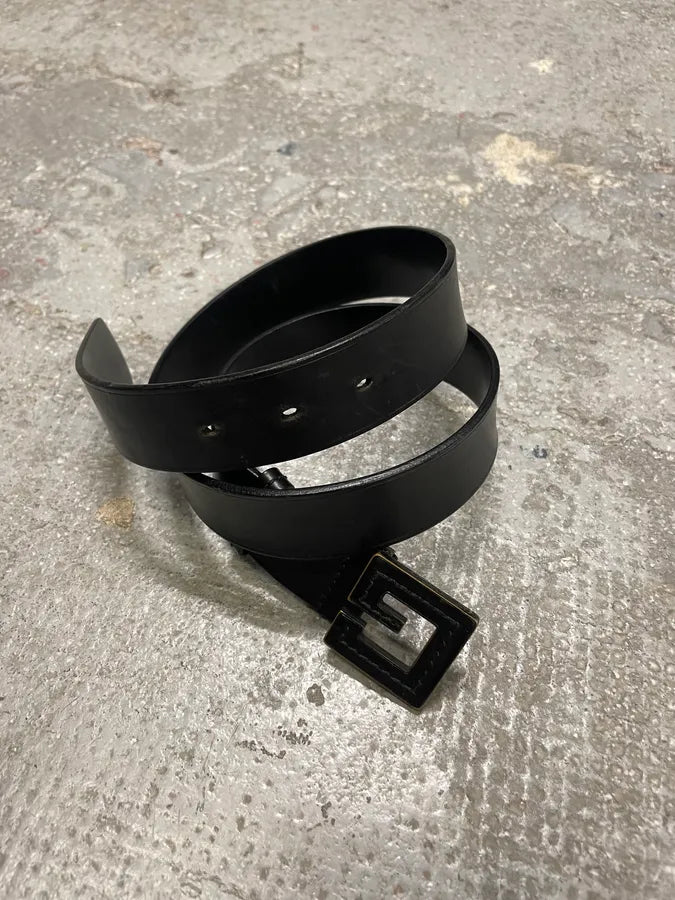 Gucci G Black Leather Belt (OS) 4