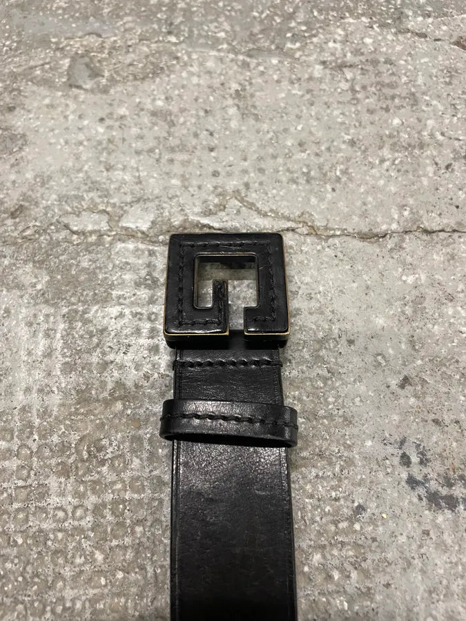 Gucci G Black Leather Belt (OS) 7
