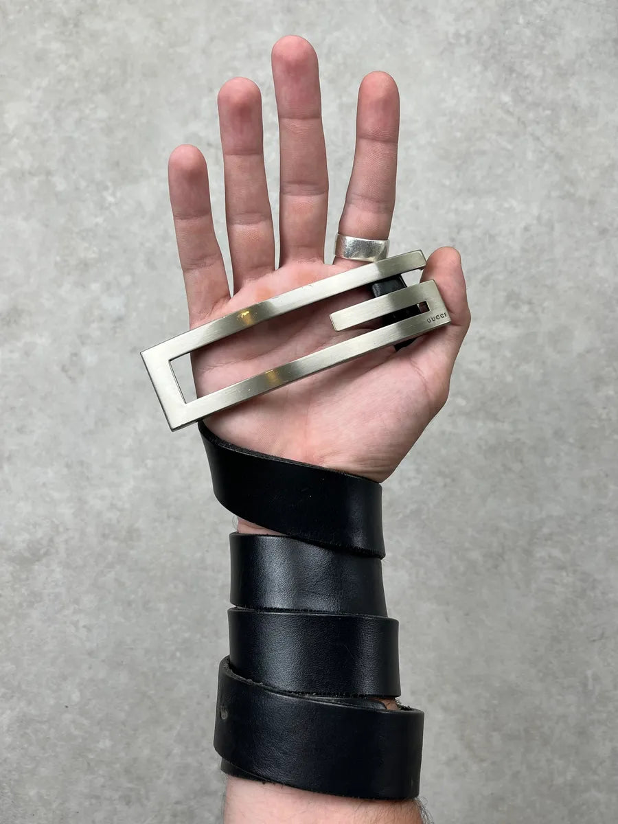 Gucci G-Buckle Black Leather Belt JdQwQlE 0