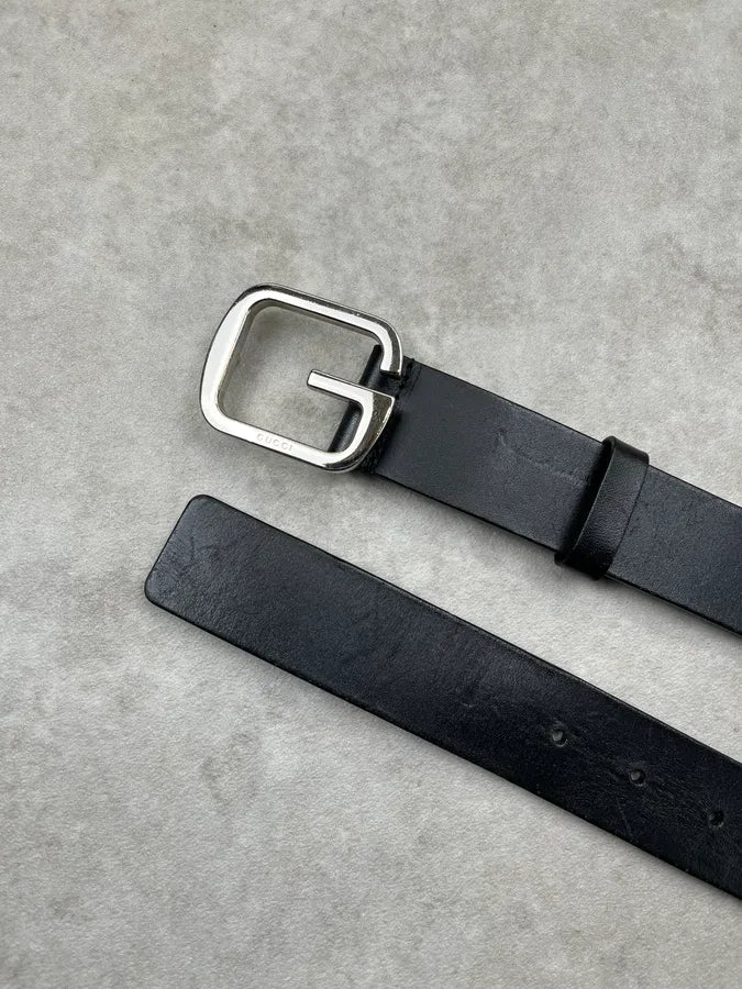 Gucci G-Buckle Black Leather Belt MOcDQHD 4