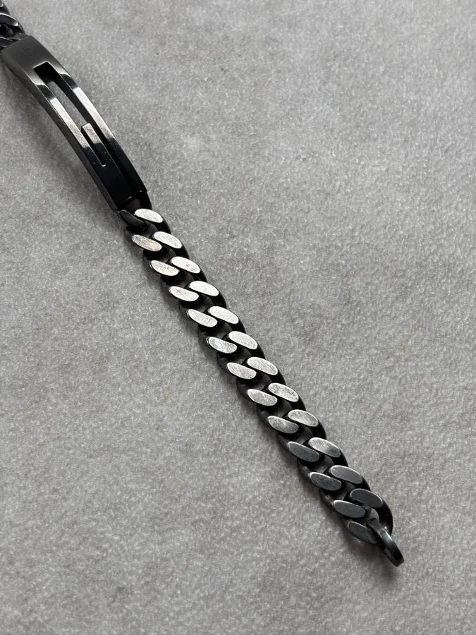 Gucci G Logo Black Silver Metal Bracelet BjKrqQv 7