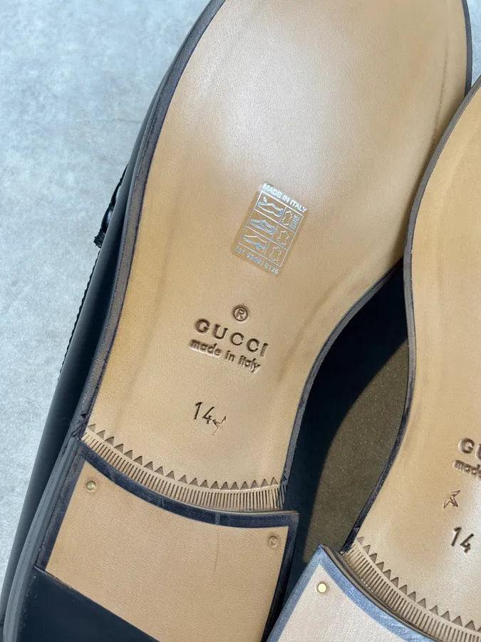Gucci GG Supreme Tassel Leather Loafers Black PJVfHcj 11