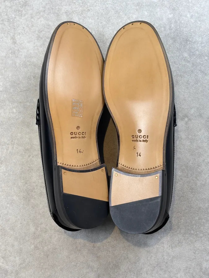Gucci GG Supreme Tassel Leather Loafers Black PJVfHcj 10