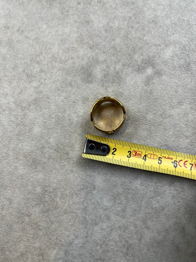 Gucci Gold Brass Textured Ring mJRifIB 5
