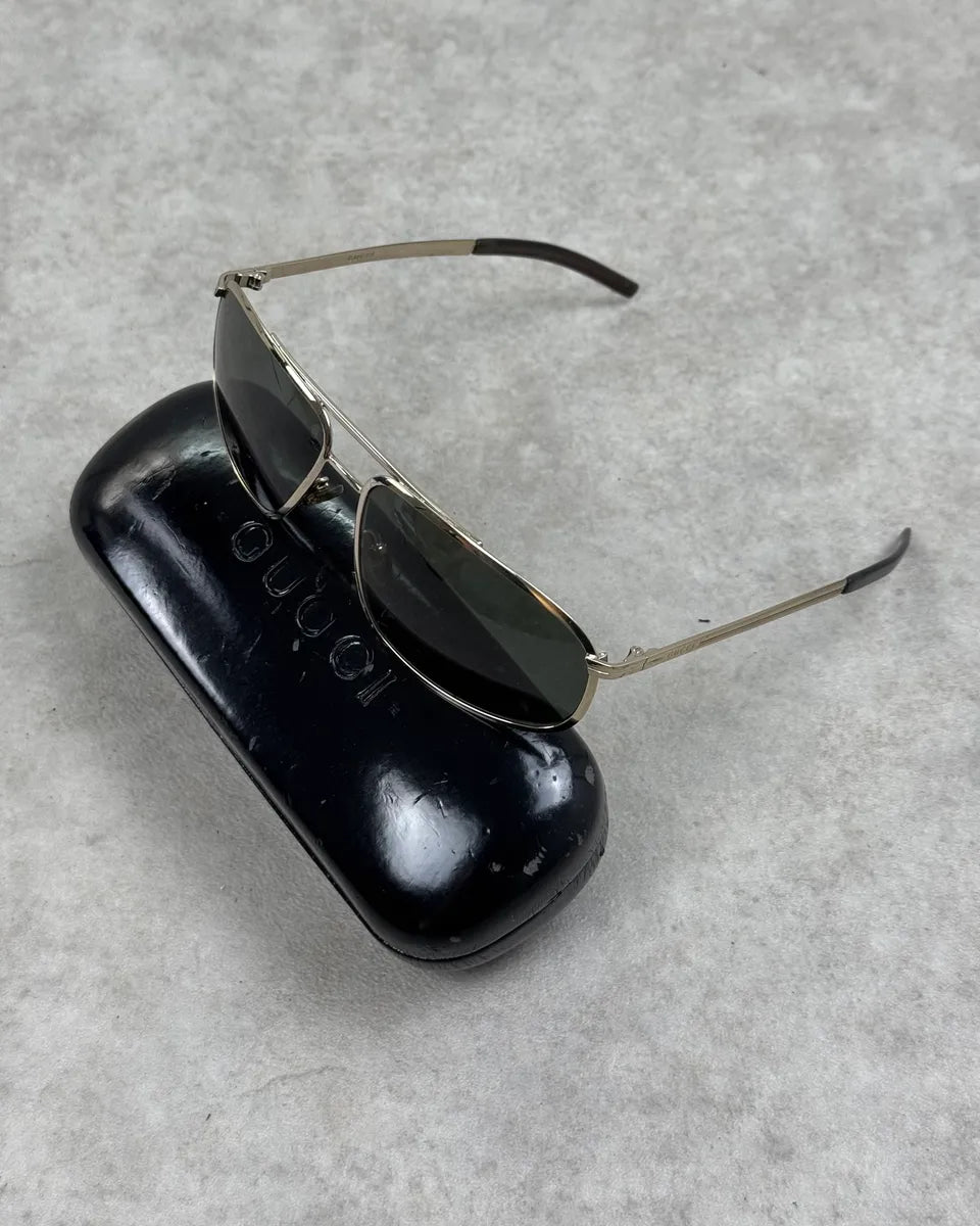 Gucci Gold Metal Sunglasses DjZAWjy 0