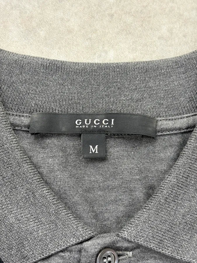 2010s Gucci Grey Embroidered Logo Polo NkLPbpX 9