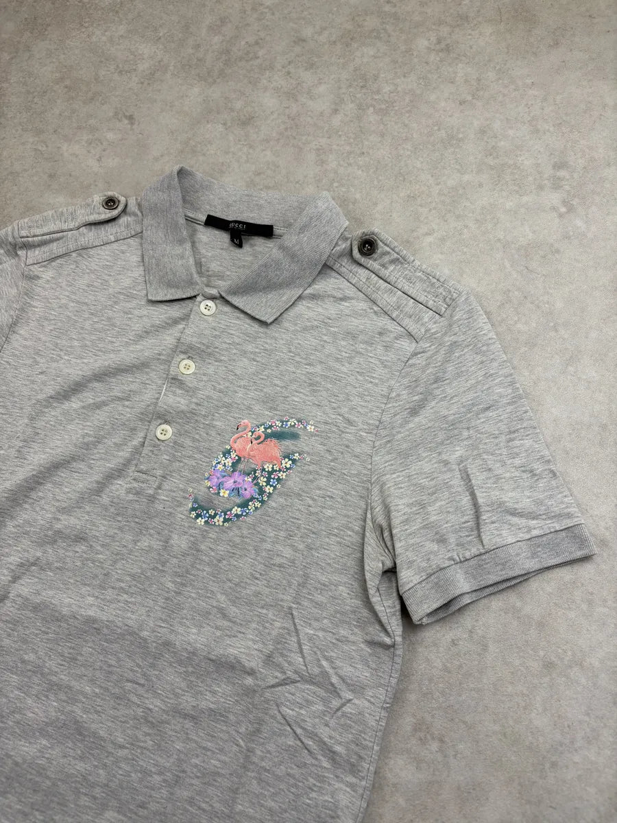 SS2008 Gucci Grey Flamingo Polo Shirt by Frida Giannini hAEGcIJ 3