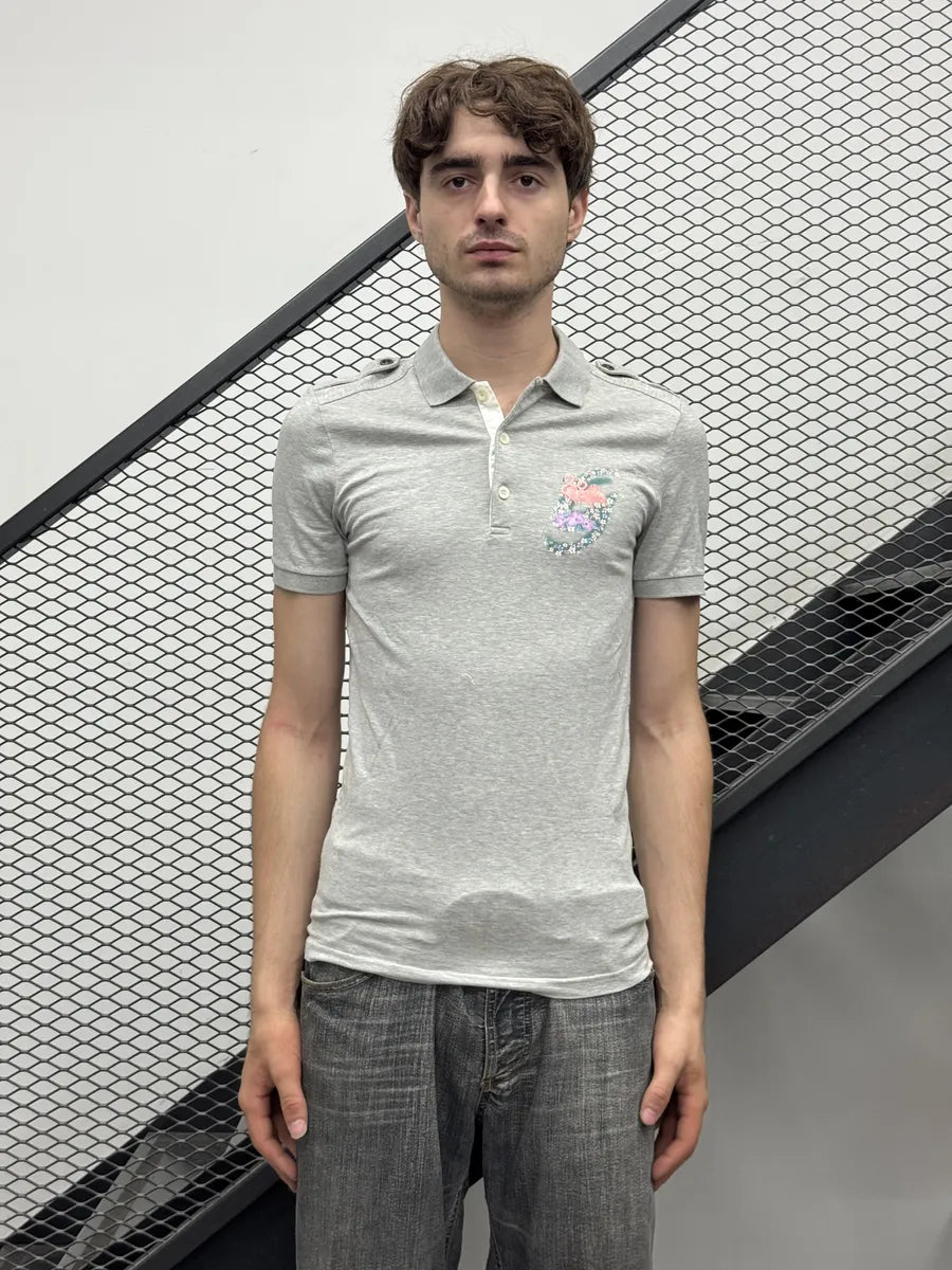 SS2008 Gucci Grey Flamingo Polo Shirt by Frida Giannini hAEGcIJ 1