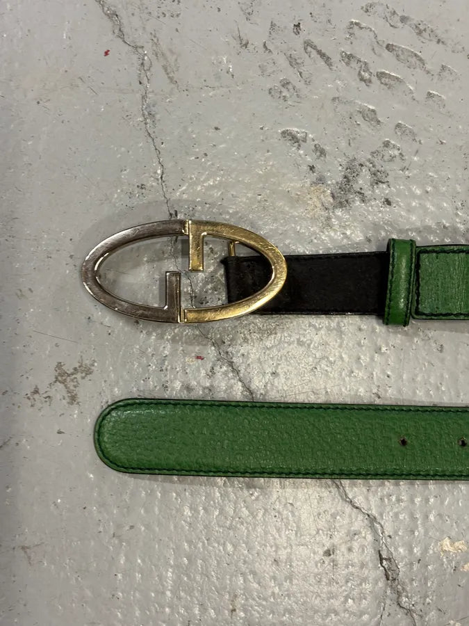 Gucci Green Leather Oval G-Buckle Belt vCjxyNm 3