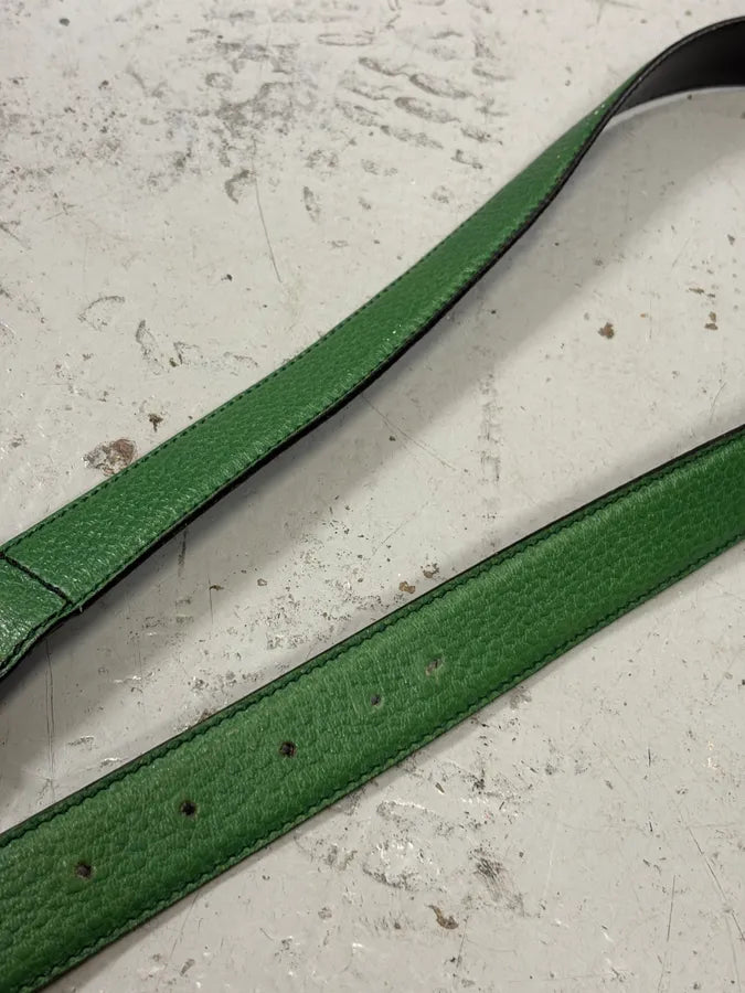 Gucci Green Leather Oval G-Buckle Belt vCjxyNm 4