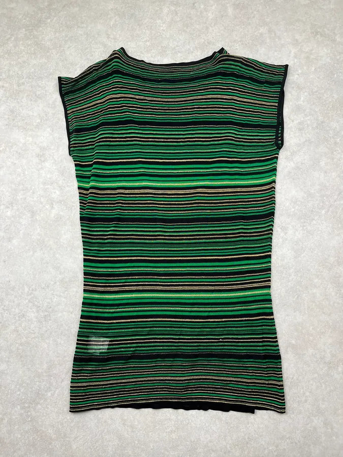 2010s Gucci Green Metallic Striped Knit Dress FDbozMe 2
