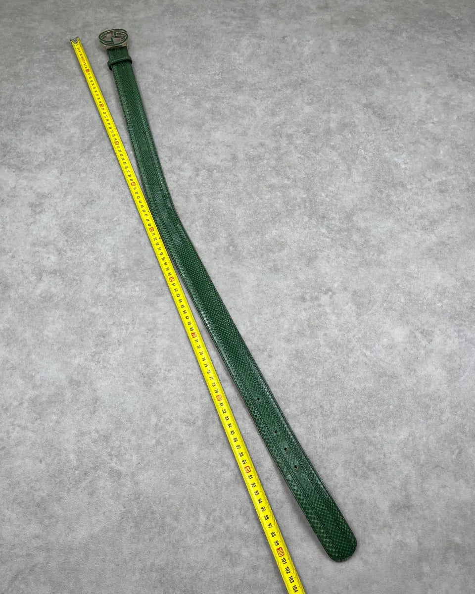 Gucci Green Python Interlocking Leather GG Belt yqBBakF 8