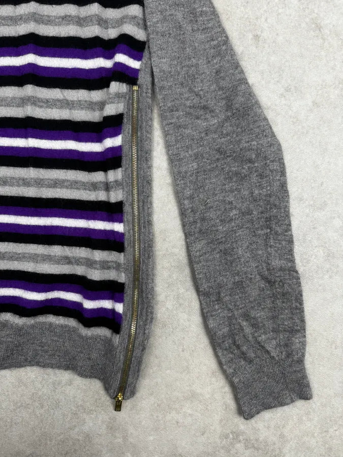 AW2009 Gucci Grey & Purple Striped Side Zip Turtleneck Sweater FaUarQQ 6