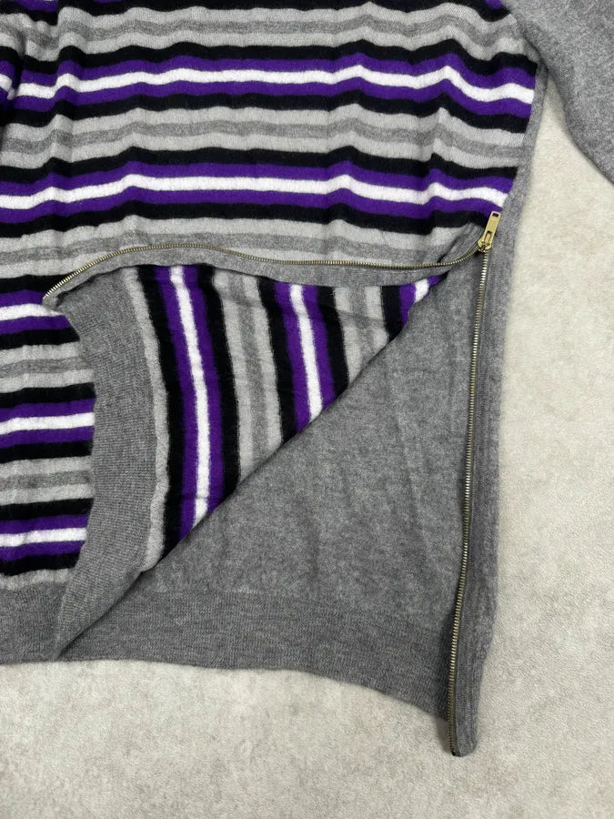 AW2009 Gucci Grey & Purple Striped Side Zip Turtleneck Sweater FaUarQQ 7