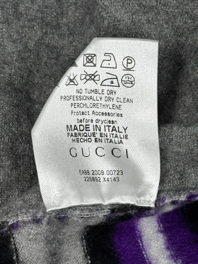 AW2009 Gucci Grey & Purple Striped Side Zip Turtleneck Sweater FaUarQQ 9