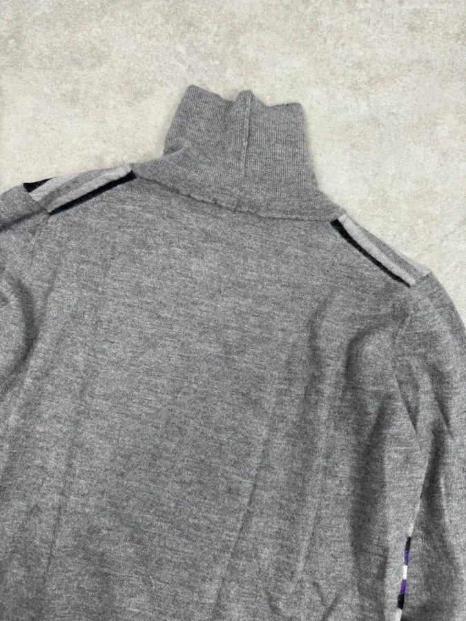 AW2009 Gucci Grey & Purple Striped Side Zip Turtleneck Sweater FaUarQQ 5