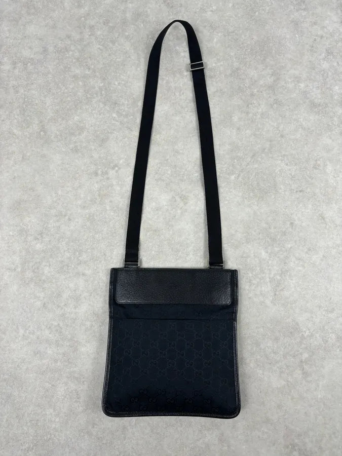 SS2003 Gucci Black Canvas Monogram Crossbody Bag XiJuHbI 0