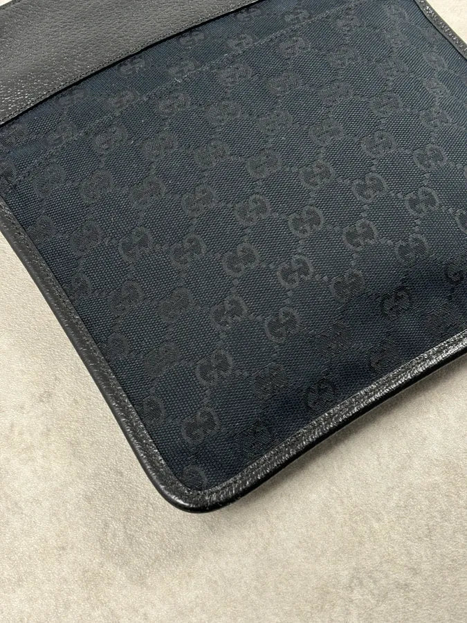 SS2003 Gucci Black Canvas Monogram Crossbody Bag XiJuHbI 6