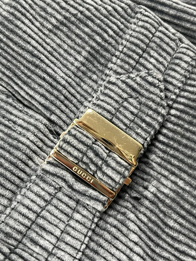 AW2006 Gucci Madonna Grey Corduroy Striped Jacket by Frida Giannini jkOtzgc 10