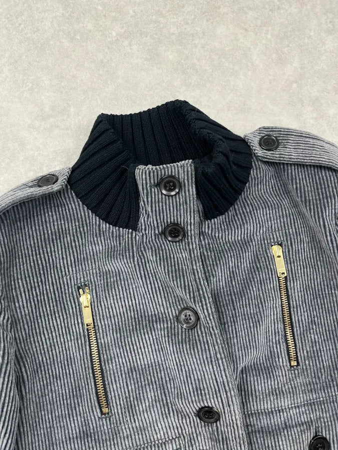 AW2006 Gucci Madonna Grey Corduroy Striped Jacket by Frida Giannini jkOtzgc 5